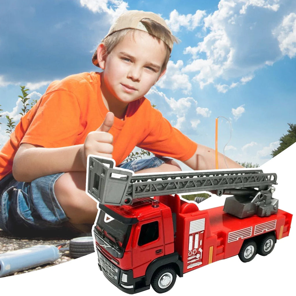 2Pc Metal Alloy Fire Ladder Truck Model 1:50 O2360