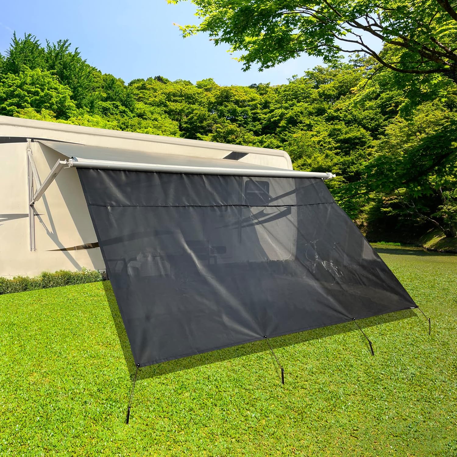 RV Awning Shade Screen with Zipper 8'X16'3'' X2542