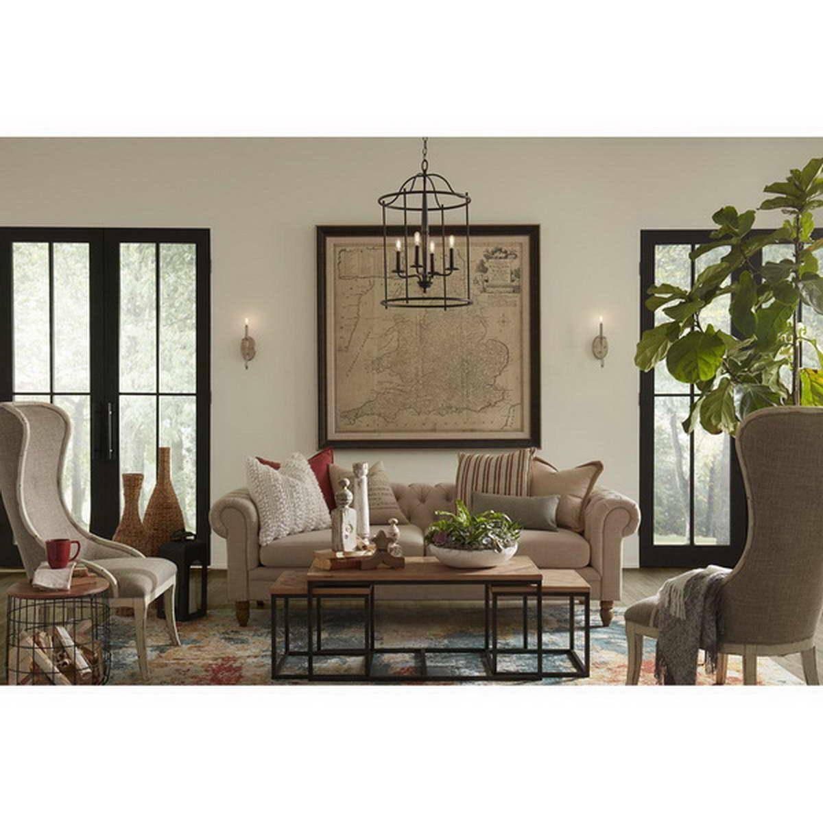 Four-Light Black Medium Foyer J958498