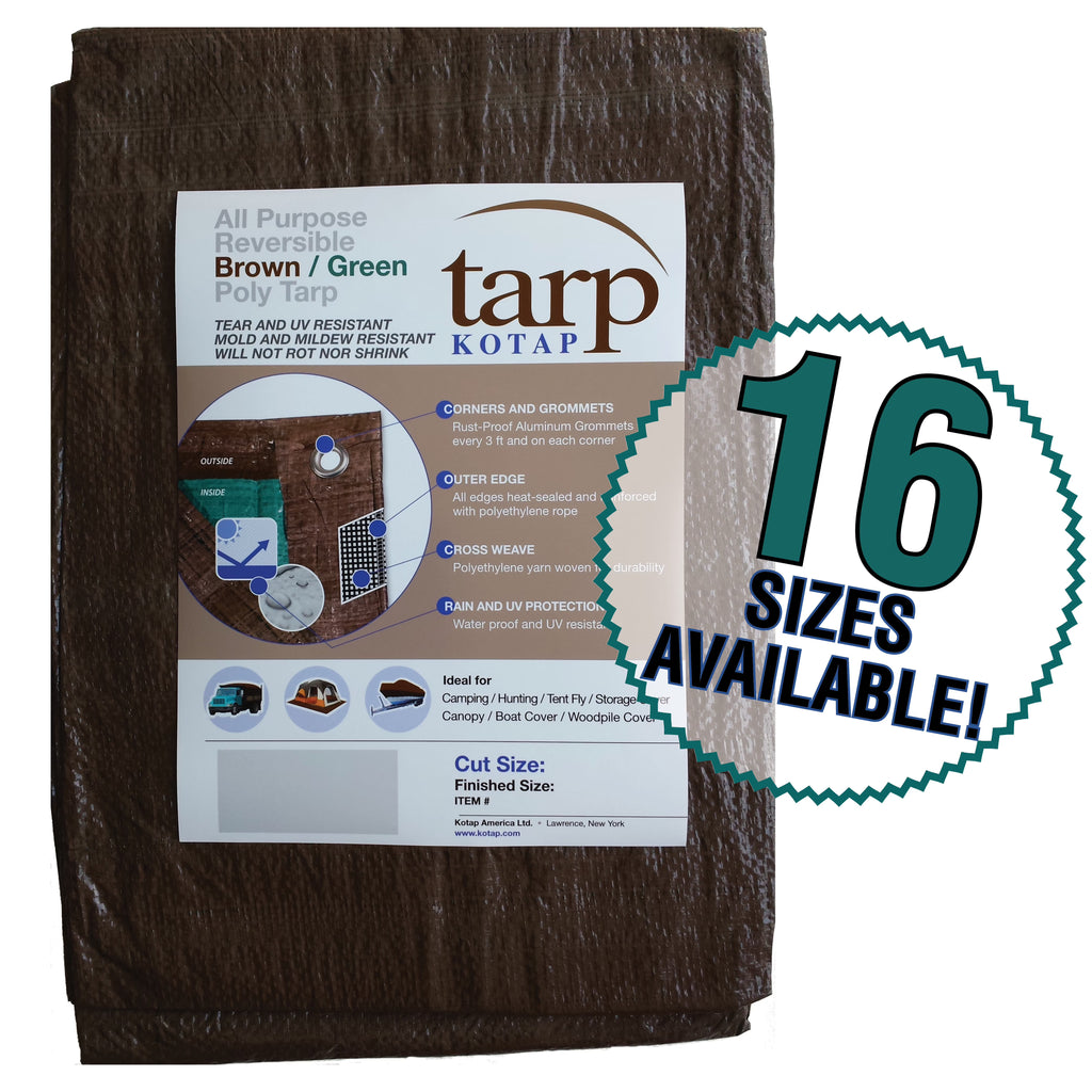 10-ft x 12-ft Reversible Brown/Green Poly Tarp O719