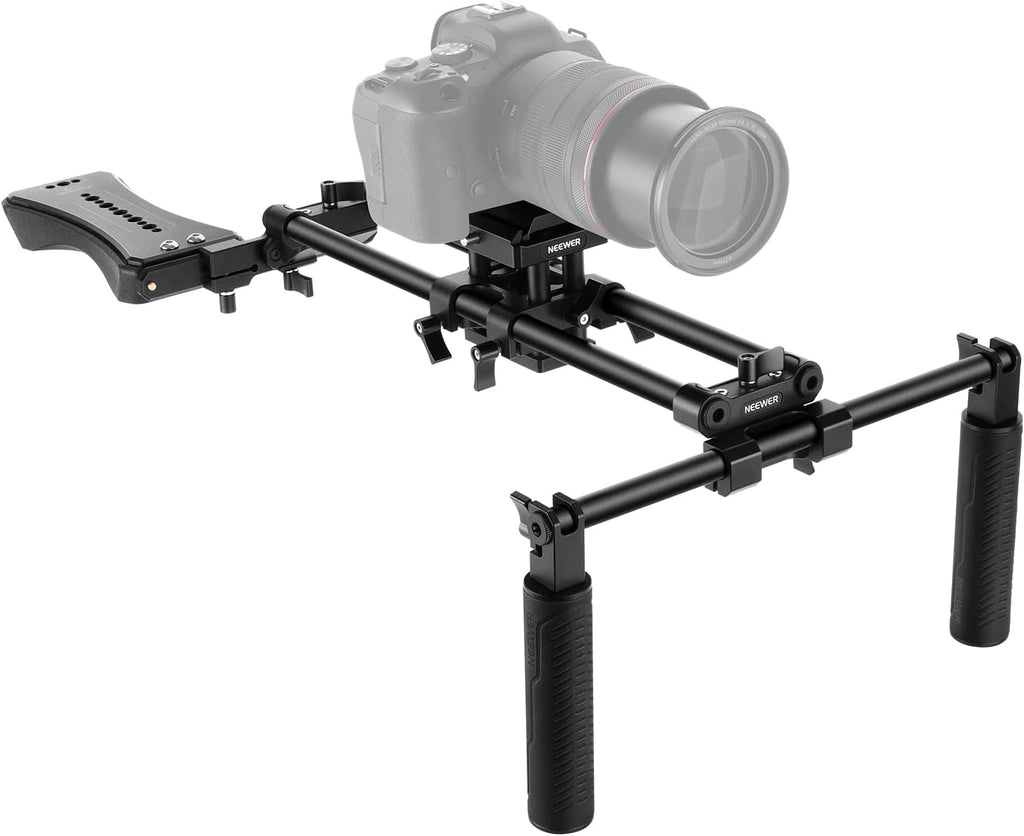 Universal Camera Shoulder Mount with Movable Shoulder Pad, 15mm Rod, 1/4 3/8 QR Plate D128809