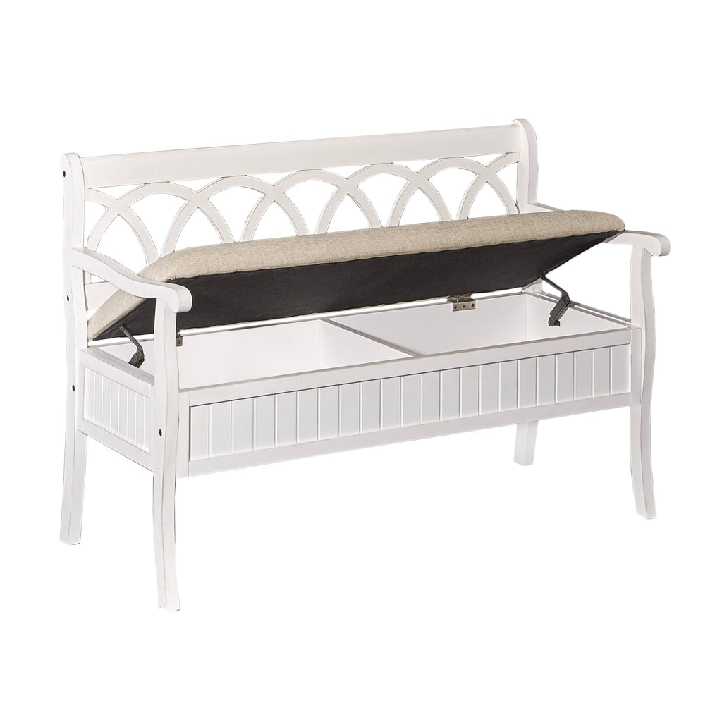 White Storage Bench R6175