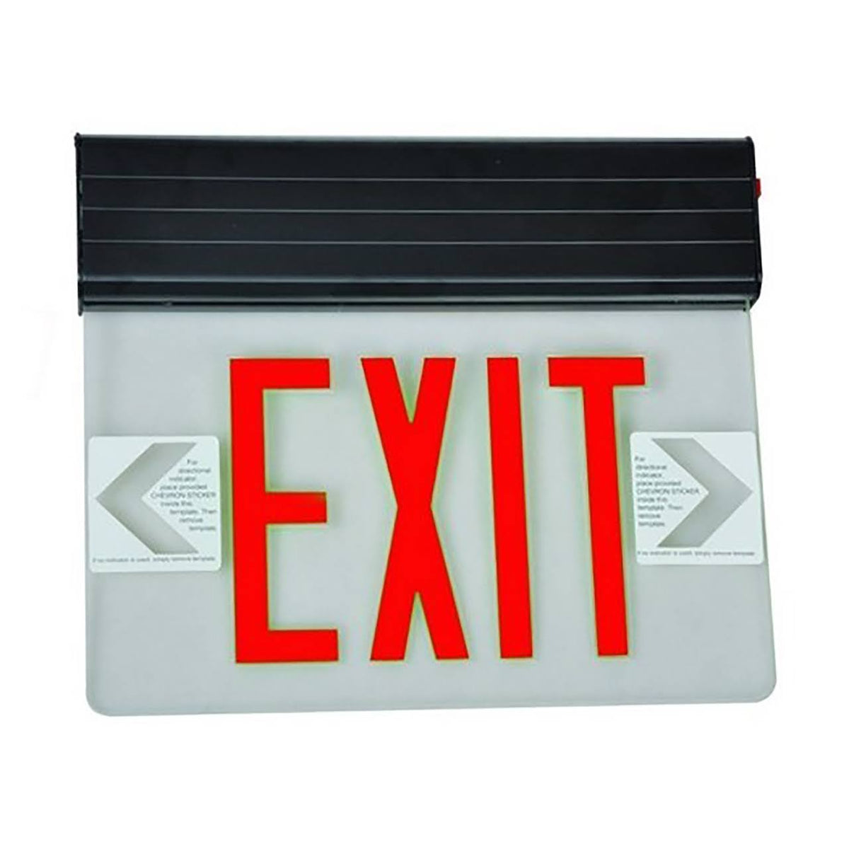 Edge Lit Exit Sign Double Sided Green LED White Housing F726118