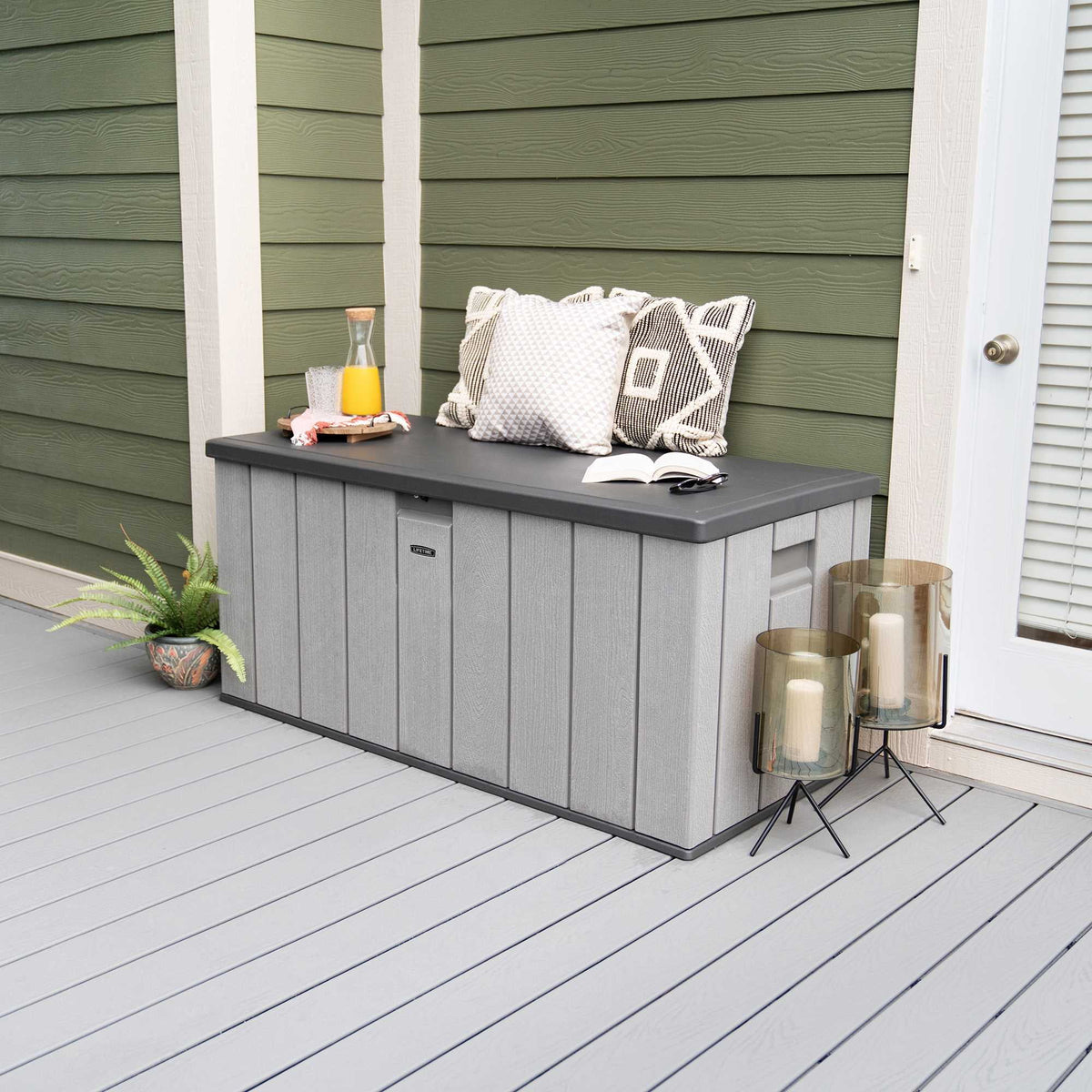 150 Gallon Outdoor Storage Deck Box, Storm Dust Gray M451