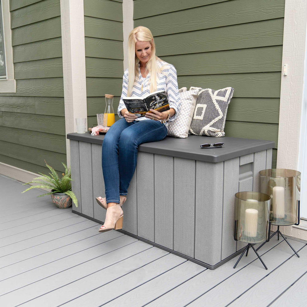 150 Gallon Outdoor Storage Deck Box, Storm Dust Gray M451