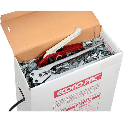 Polypropylene Strapping Kit 1/2x22 x 9,000& Coil with Tensioner, Sealer & Seals H134