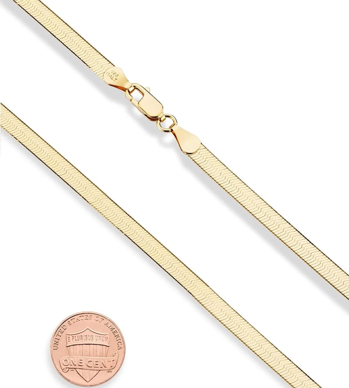 Sterling Silver Herringbone Chain Necklace 3MM, 16-24 inch O259