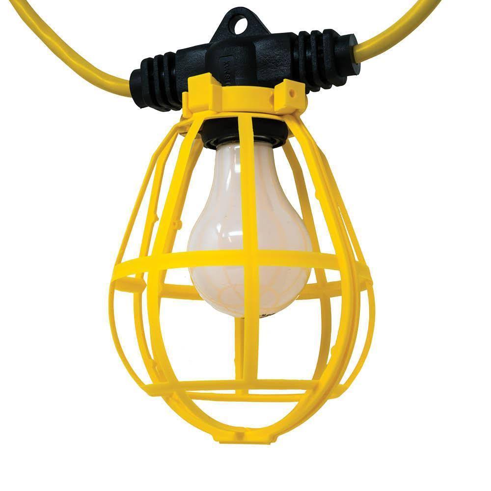 100 ft 14/3 SJTW 10-Light Plastic Cage Light String I9339