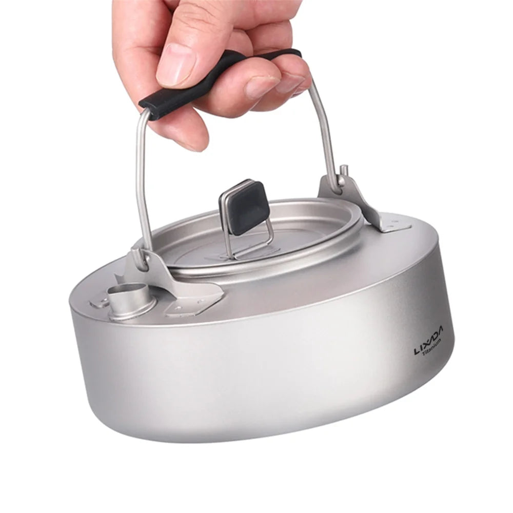 600ml Titanium Tea Pot Kettle Camping Coffee Pot Q7597