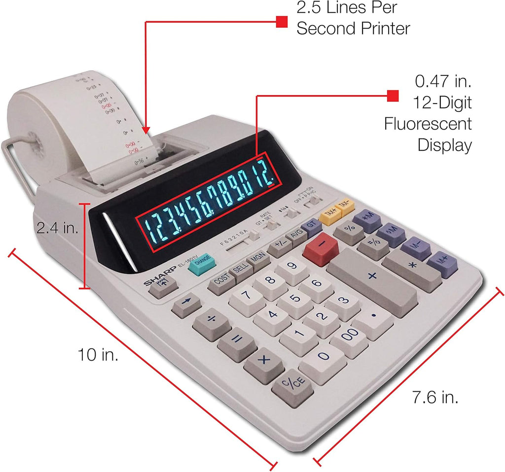 Two-Color Printing Calculator 4 Black/Red Pack of 2 L60738