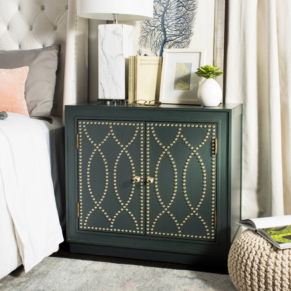 2 Door Steel Teal Gold Chest L927