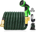 75 FT 3/4" Solid Brass Connectors 10 Function Spray Hose Nozzle 3-Layers Latex Collapsible Hose Pack of 2 J8386