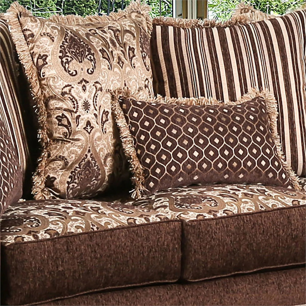 Brown Fabric Upholstered Loveseat N36873