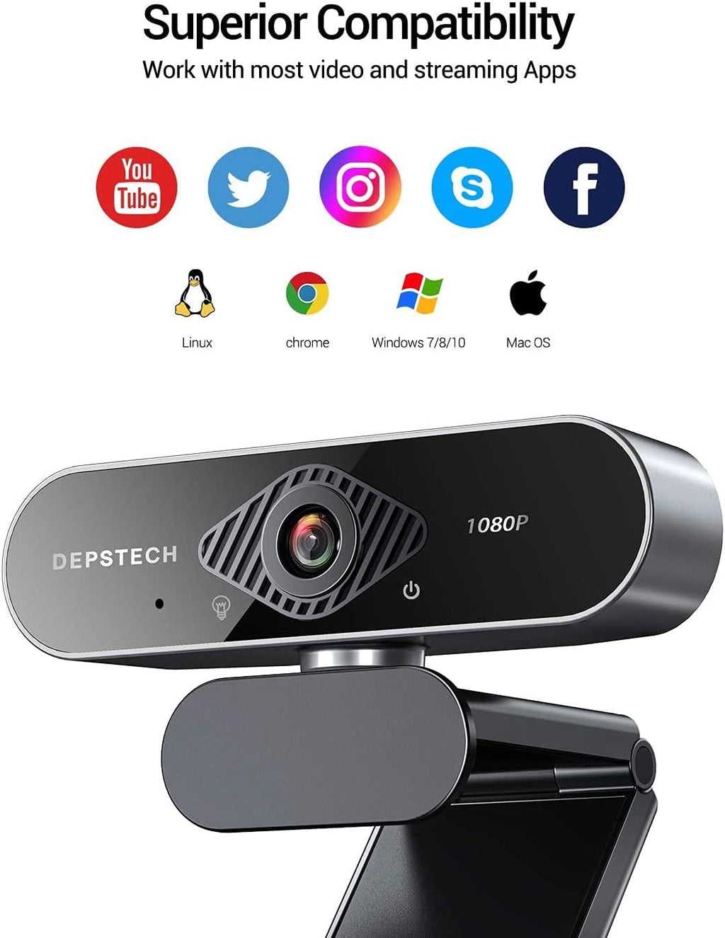 2 Pack 1080P HD USB Webcam with Microphone D220161