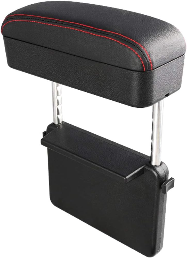 Armrest Cushion Box Protector for Universal Auto Car Center Console Armrest Extender Elbow Forearm Wrist Rest Support Adjustable Height Comfort Pads with Black Line K7636