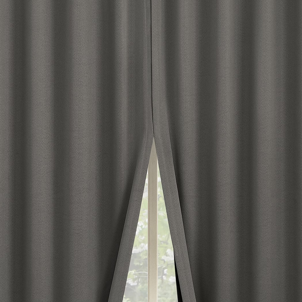 2-pack 100% Blackout Back Tab Curtain Panel Pair, 52"x84", Gray B43353