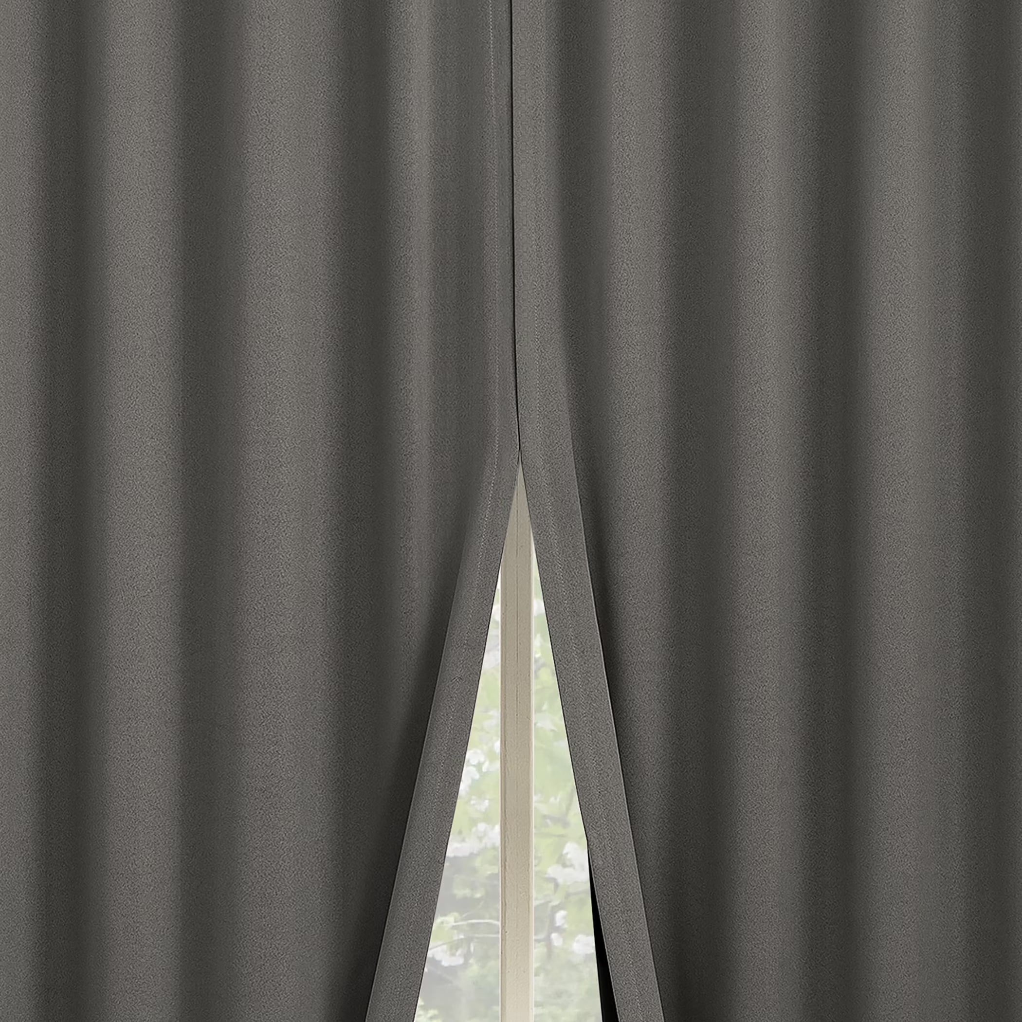 2-pack 100% Blackout Back Tab Curtain Panel Pair, 52"x84", Gray B43353