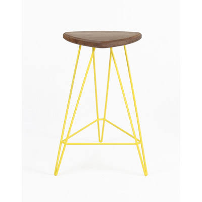 Yellow American Walnut Bar Stool O362