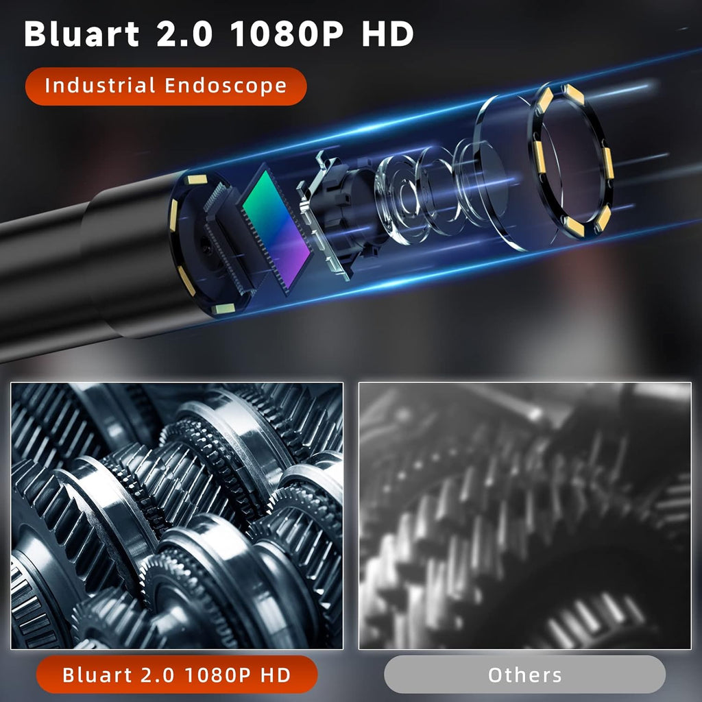33FT 5.5mm 1080P Waterproof Industrial Endoscope Camera with Lights 4.3'' IPS Screen Pack of 2 R6849