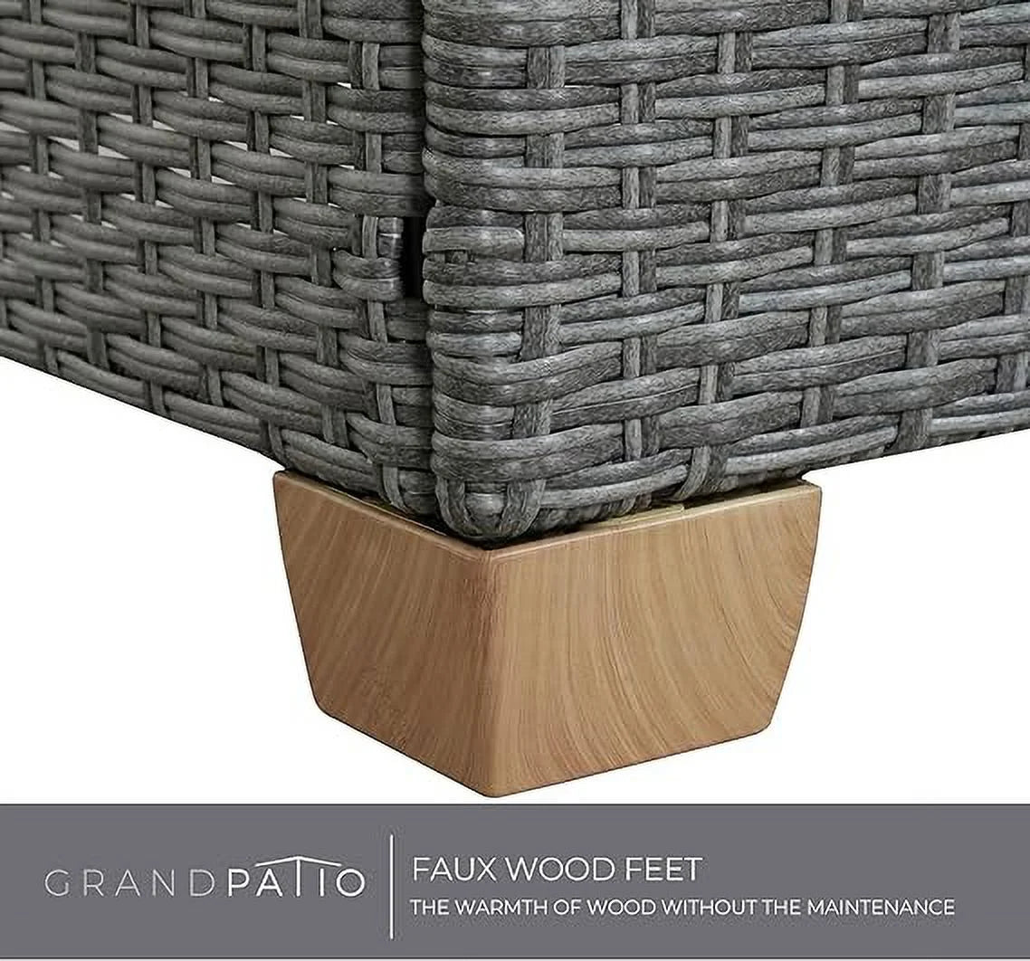 Gray Wicker Patio Sofa X5791
