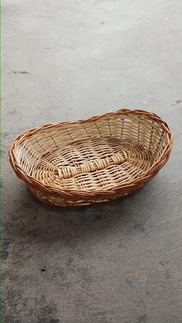 Handmade Woven Wooden Fruit And Vegetable Basket With Handle W236111