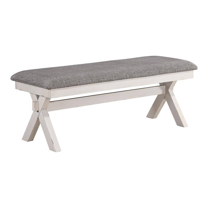 Gray Fabric Padded Dining Bench H388706
