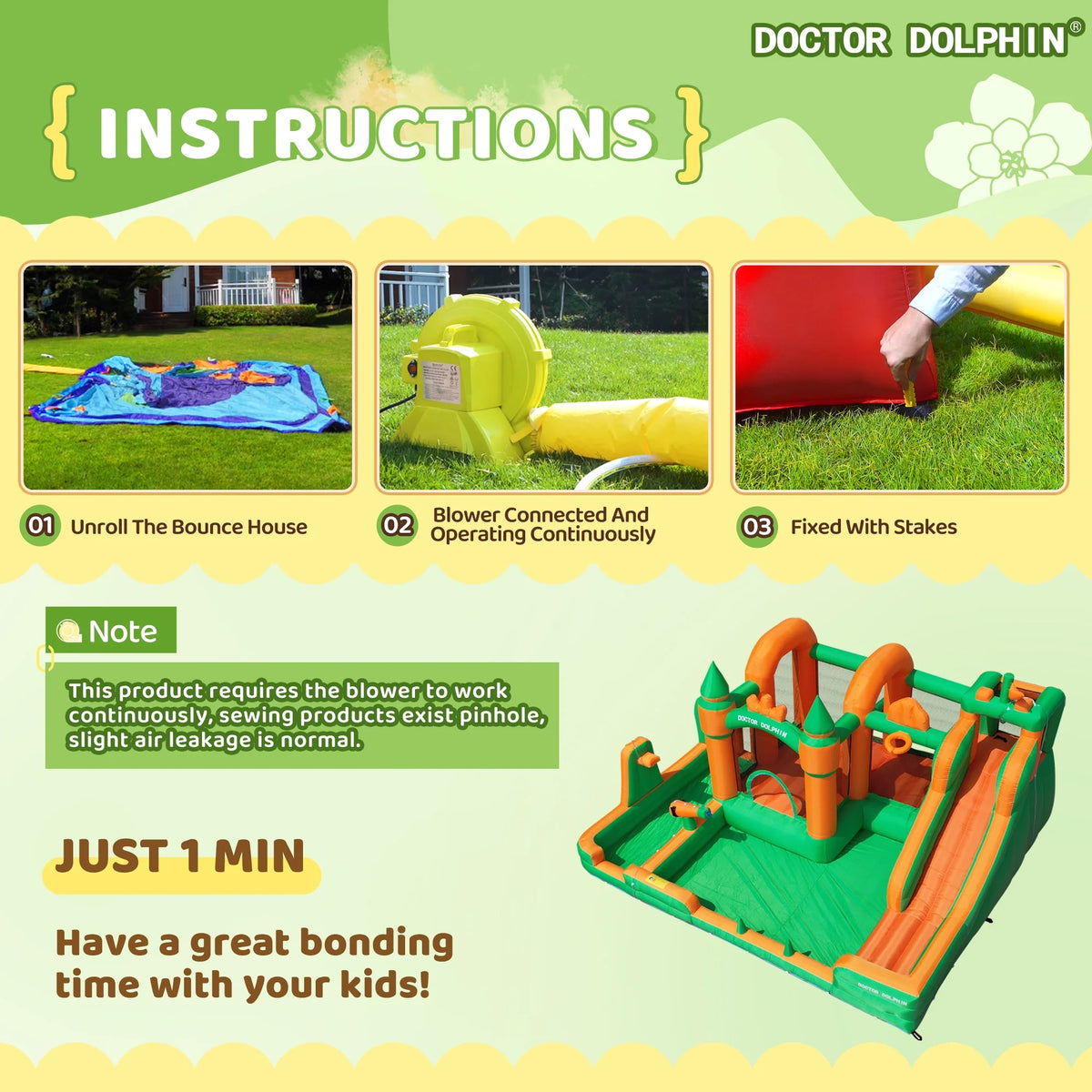 Inflatable Water Slide Bounce House with Blower M119722