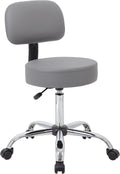 Grey Adjustable Drafting Stool with Back D3920