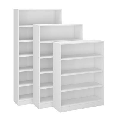White 5 Shelves Bookcase J636