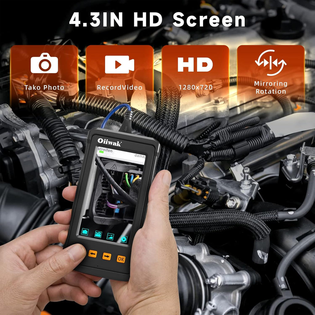 33FT 5.5mm 1080P Waterproof Industrial Endoscope Camera with Lights 4.3'' IPS Screen Pack of 2 R6849