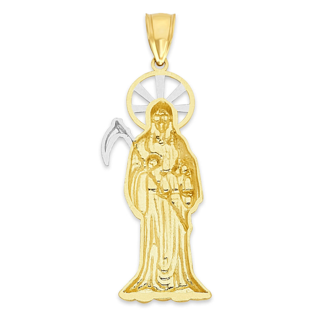 14k Gold Small San Muerte Pendant Necklace P4102