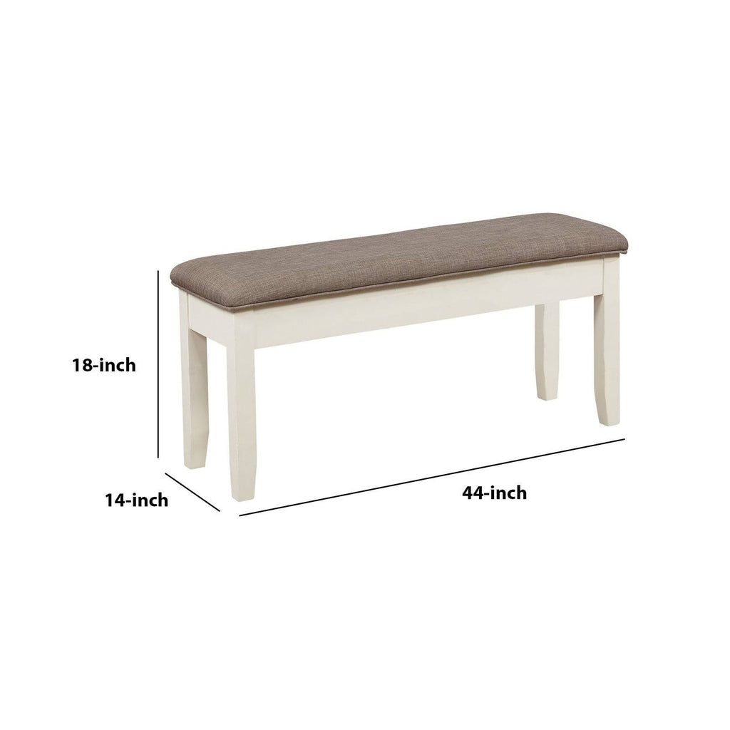 Brown and White Padded Storage Bench B28333