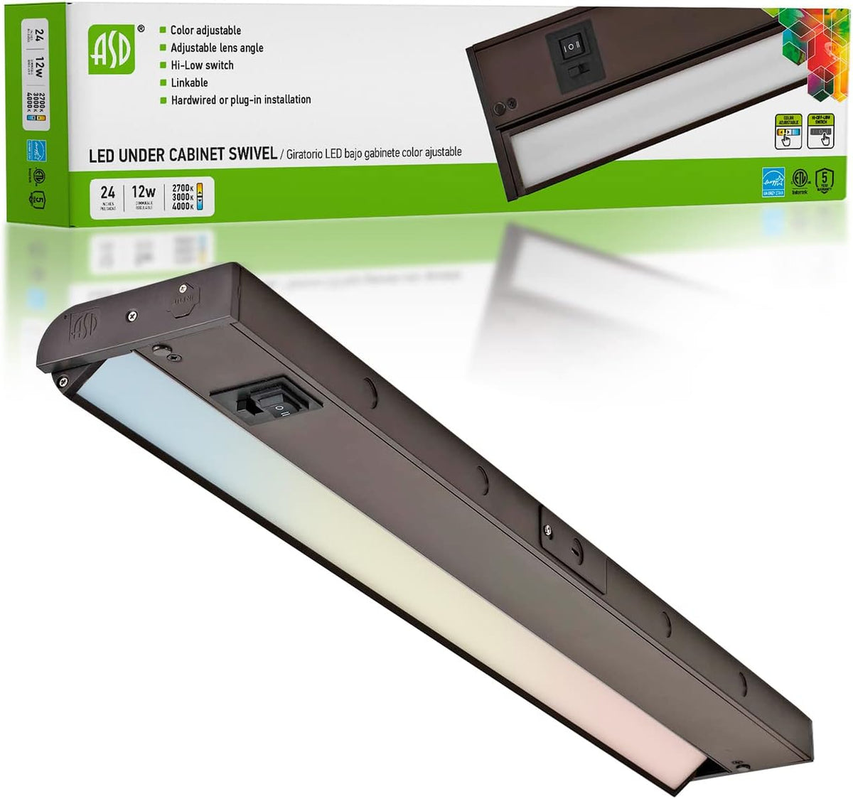 Oil Rubbed Bronze LED Under Cabinet Lighting, 24 Inch, 4 Pack N573613