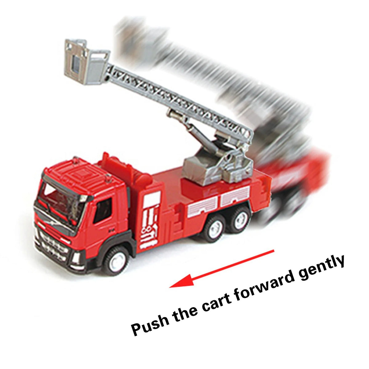 2Pc Metal Alloy Fire Ladder Truck Model 1:50 O2360