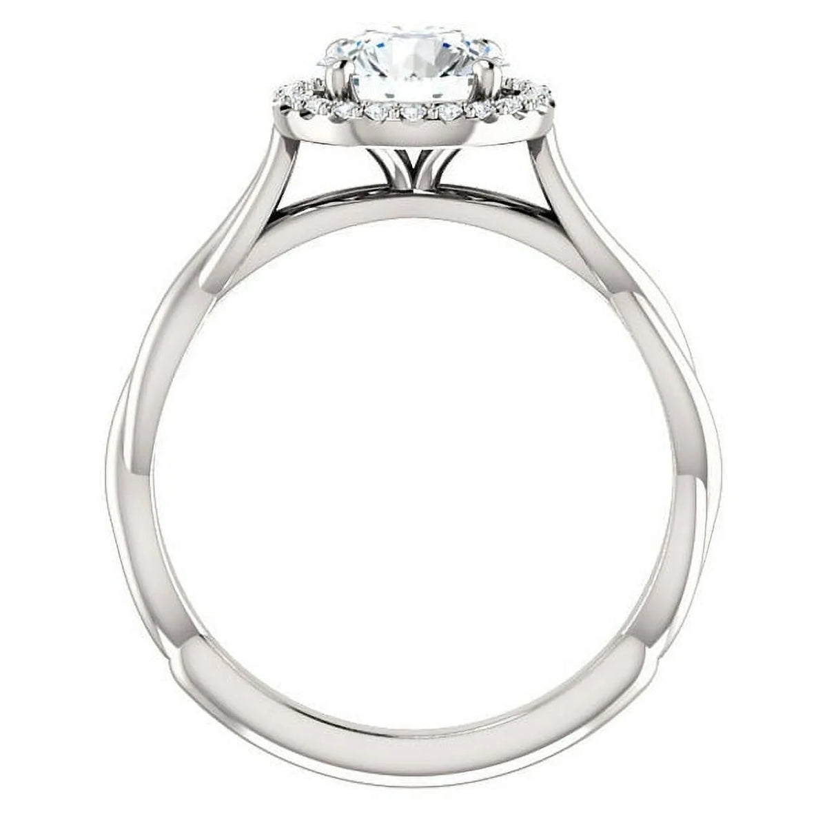 14K White Gold Halo Ring P335