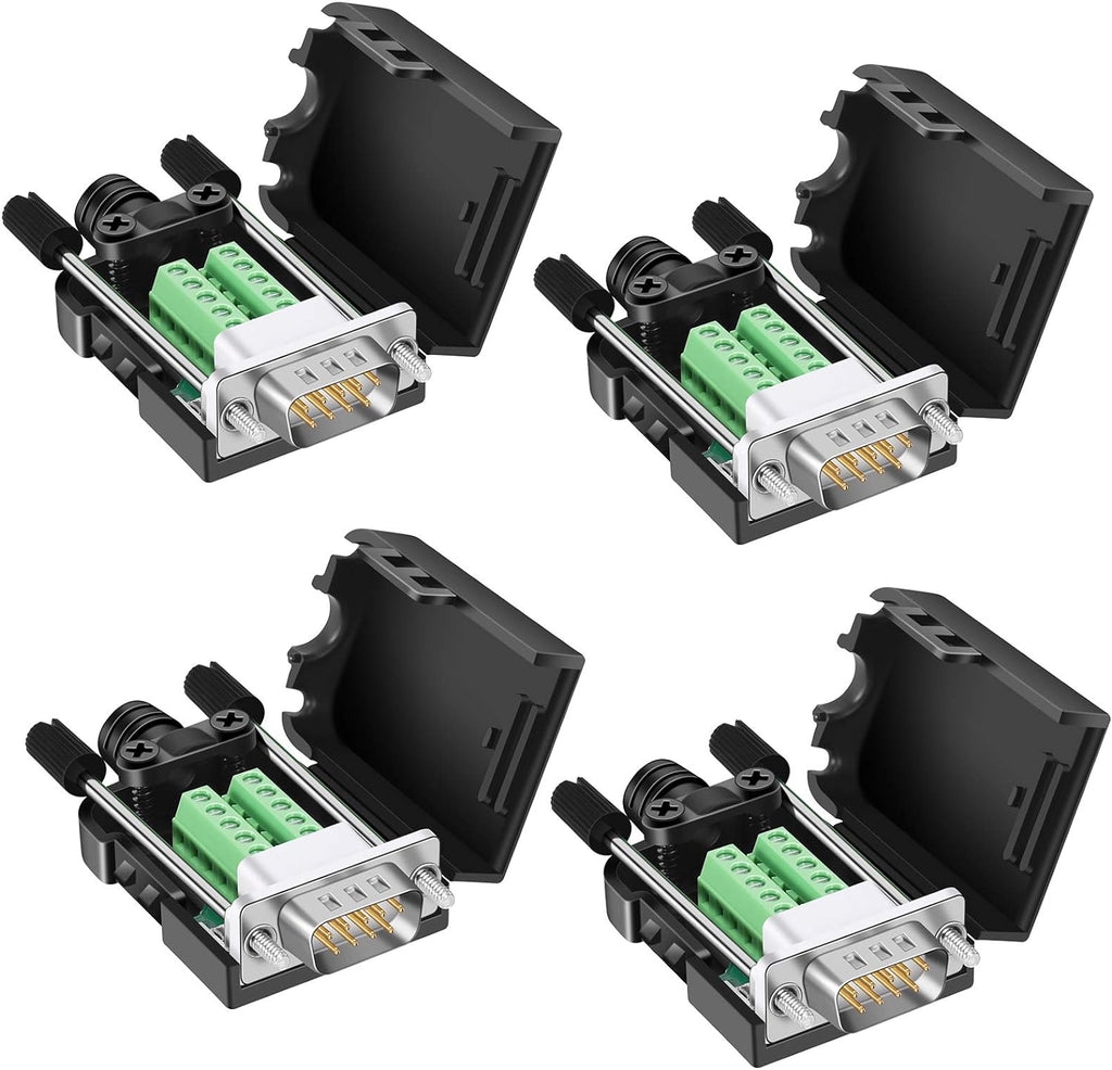DB9 Solderless Connector RS232 D-SUB Serial Adapters 9 Pin Breakout Board with Case N757