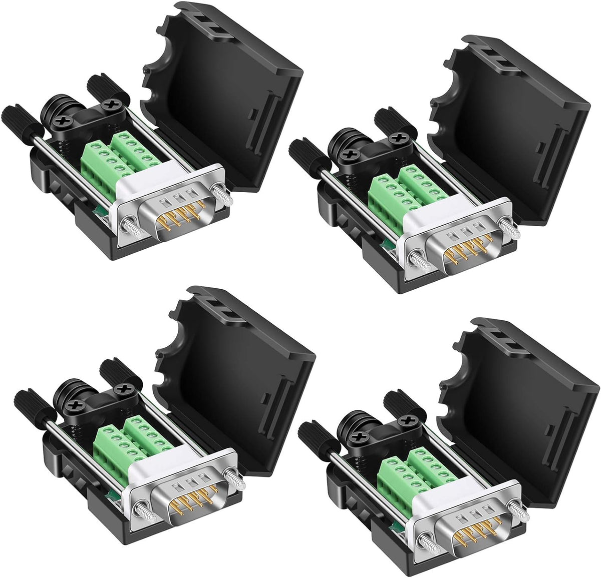 DB9 Solderless Connector RS232 D-SUB Serial Adapters 9 Pin Breakout Board with Case N757