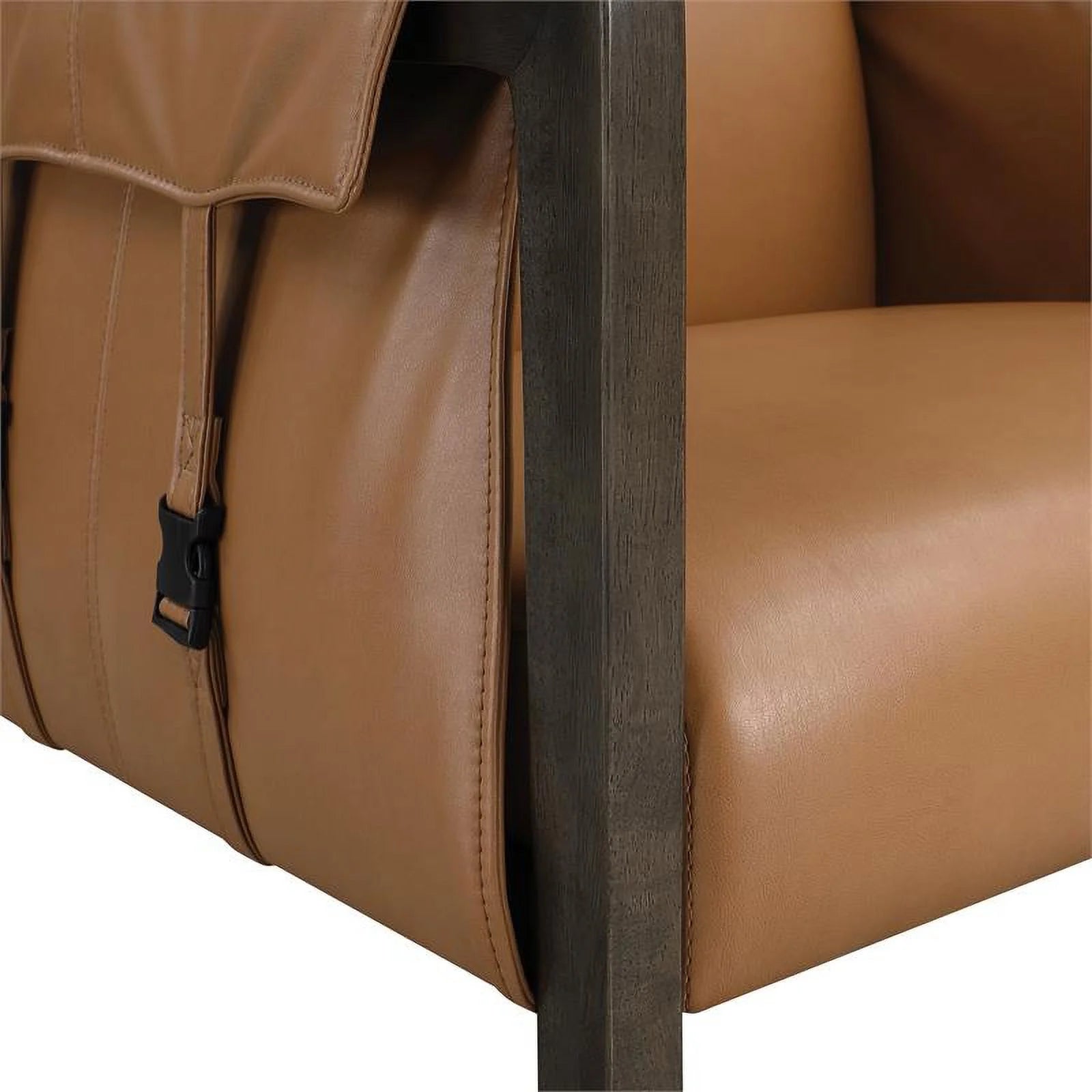 Faux Leather Accent Chair in Camel E80608