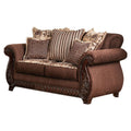 Brown Fabric Upholstered Loveseat N36873