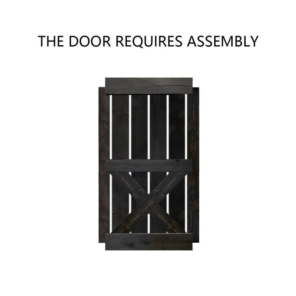 Distressed Colonial Maple Stained Solid Knotty Pine Wood Interior Sliding Barn Door Slab Q217
