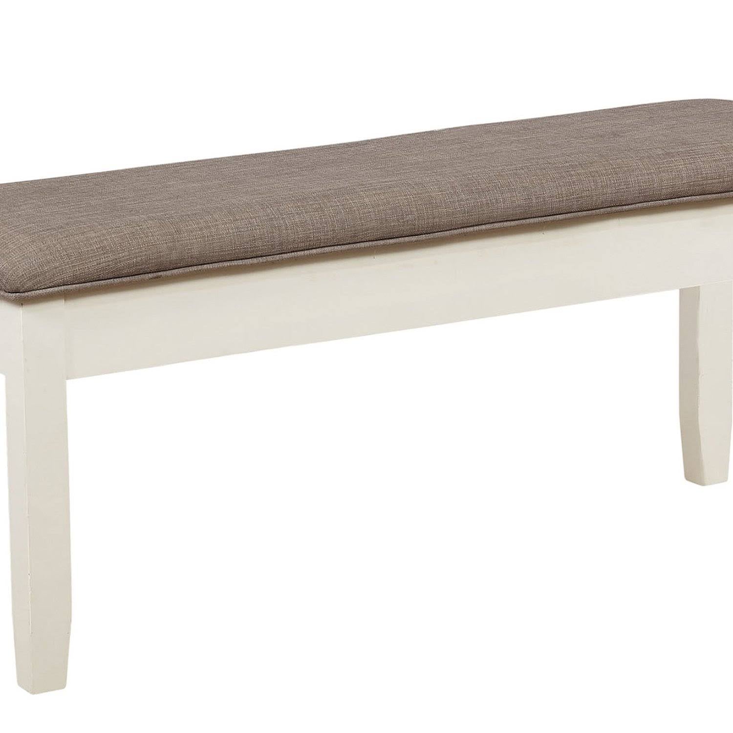 Brown and White Padded Storage Bench B28333