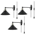 Black Matte Swing Armed Sconce Q894