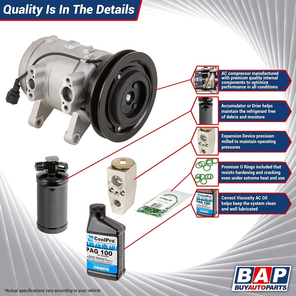 AC Compressor & A/C Kit For 1994 Ford Ranger V6 Mazda B3000 B4000 R134a Air Conditioning Y1833