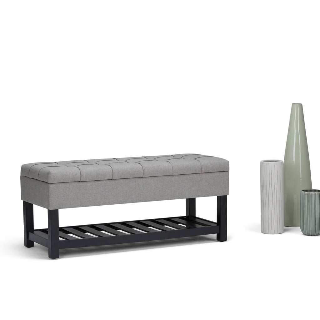 Grey Storage Ottoman Bench G99623