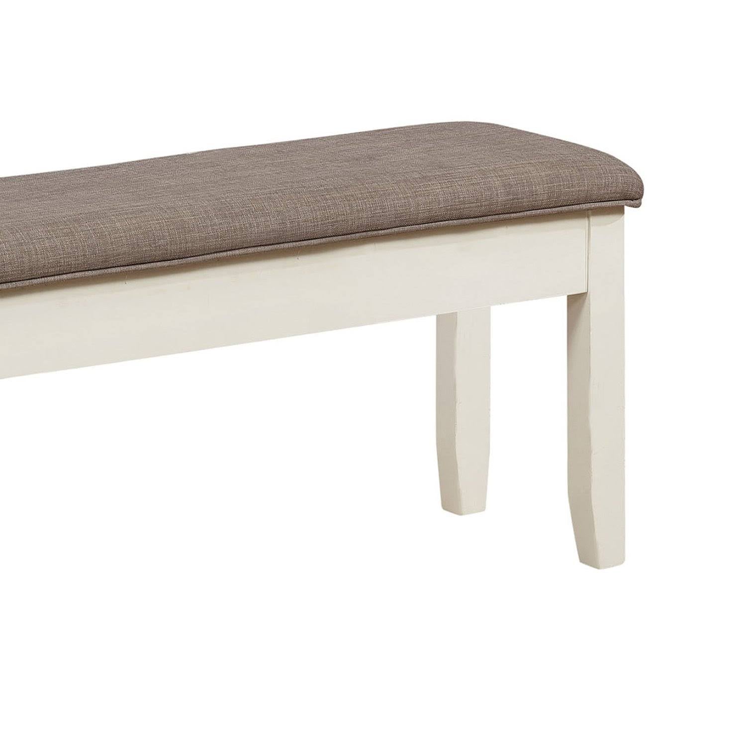 Brown and White Padded Storage Bench B28333