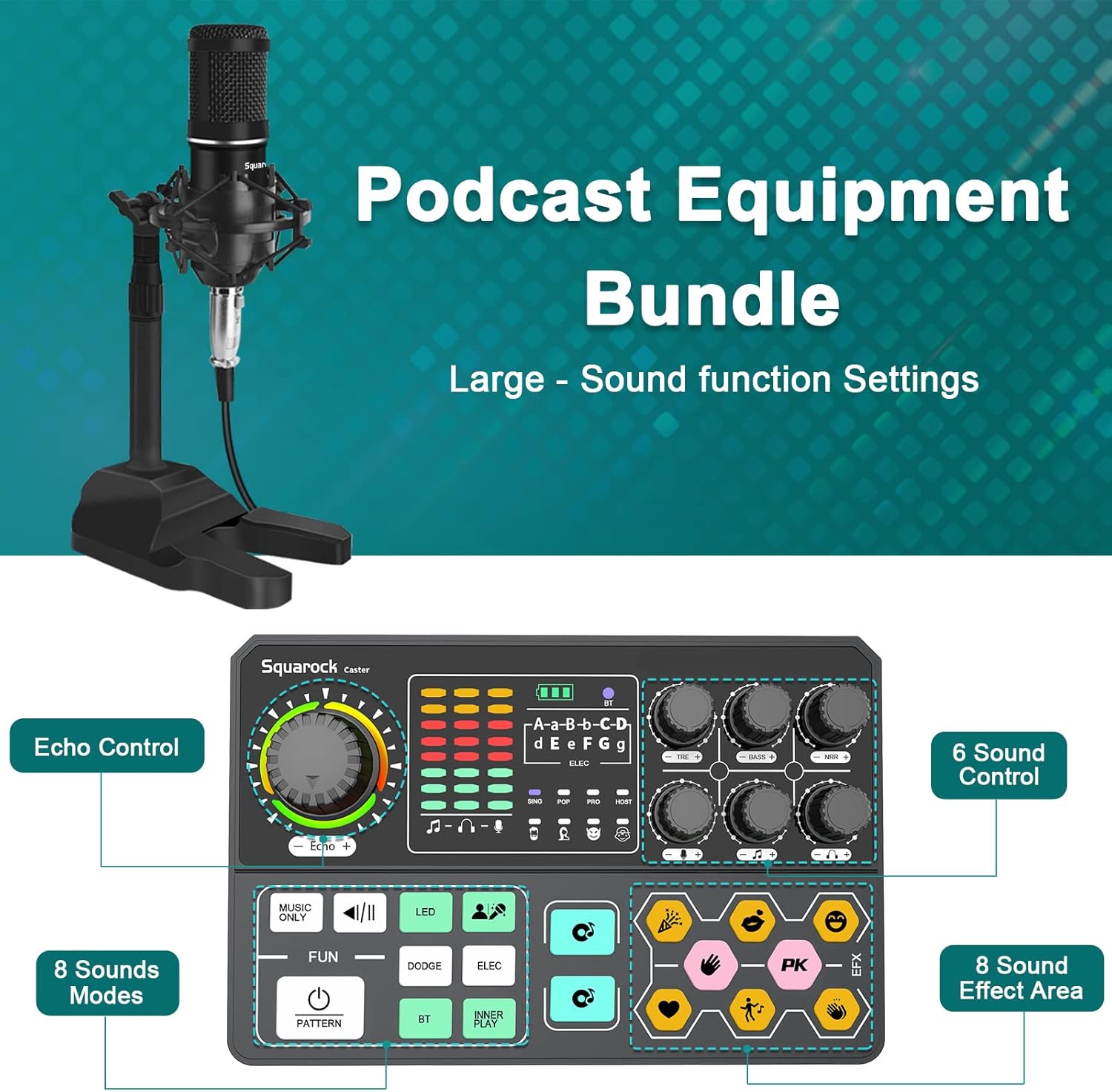 Podcast Equipment Bundle Audio Interface with DJ Mixer D320