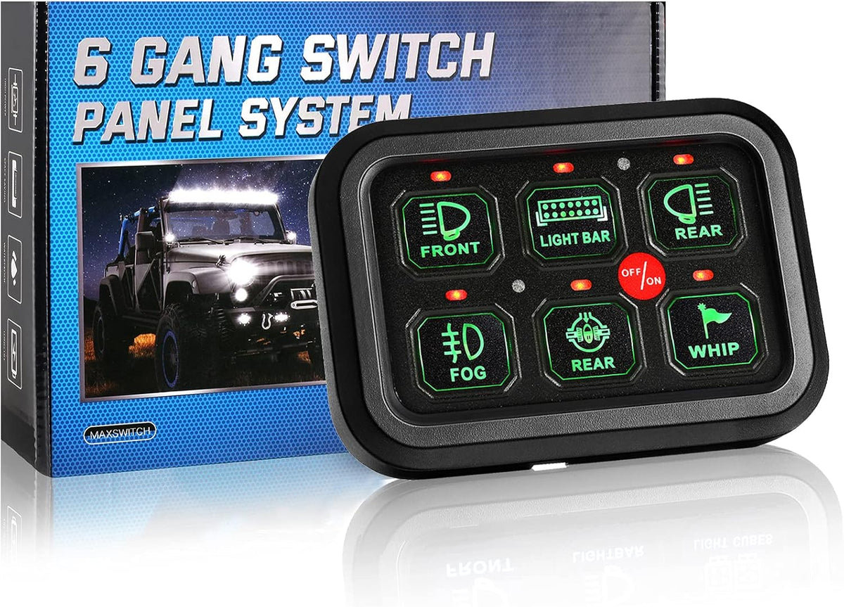 6 Gang Switch Panel Automatic Dimmable LED On-Off Car Switch Panel Button Switch Pod Touch Switch Box A3076