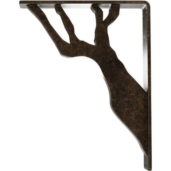Wrought Iron Bracket Antiqued Pale Gold Triple Center Brace B84888