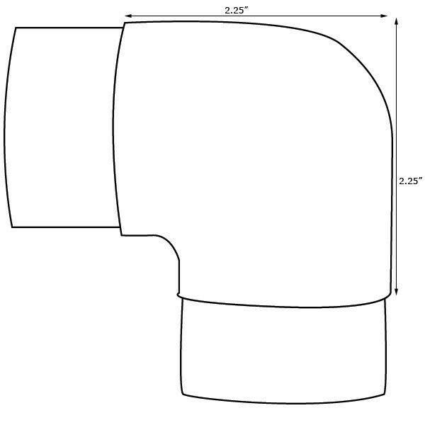 Satin Brushed Brass 90 Degree Flush Elbow Fitting P742721