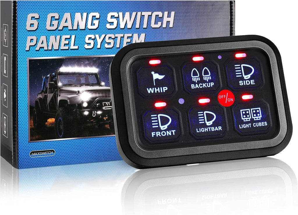 6 Gang Switch Panel Automatic Dimmable LED On-Off Car Switch Panel Button Switch Pod Touch Switch Box A3076